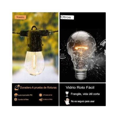 Tira de luces solares, 10 bombillas 10 M