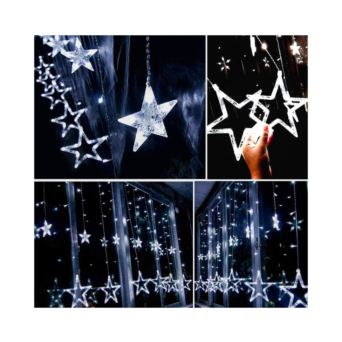 Cadena Luces LED estrellas blanco-color