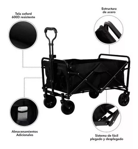 Carrito Para Compras Plegable Negro Xl / HDA Store