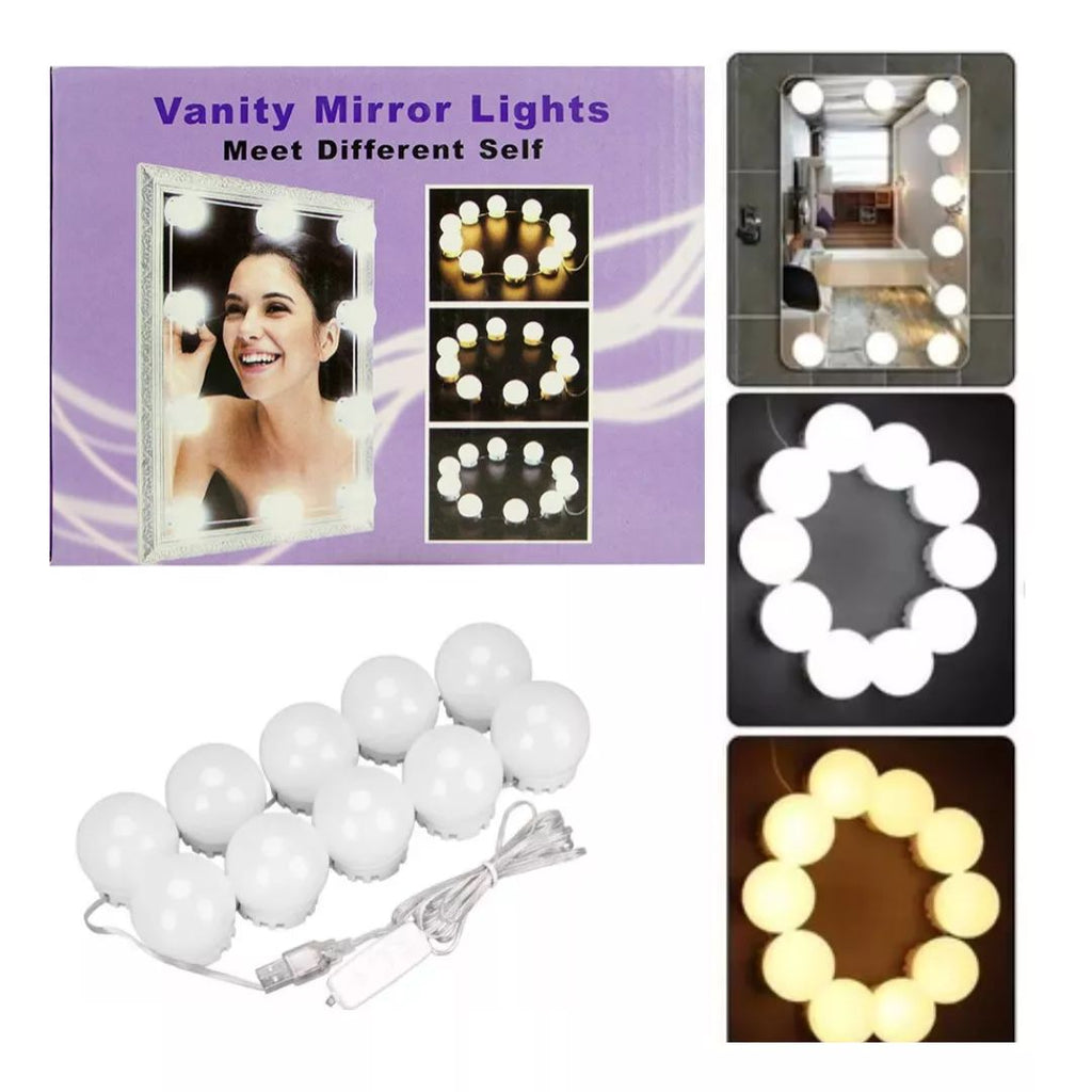 💡 10 Luces LED Regulables para Espejo Hollywood (10 Bombillas) / HDA Store