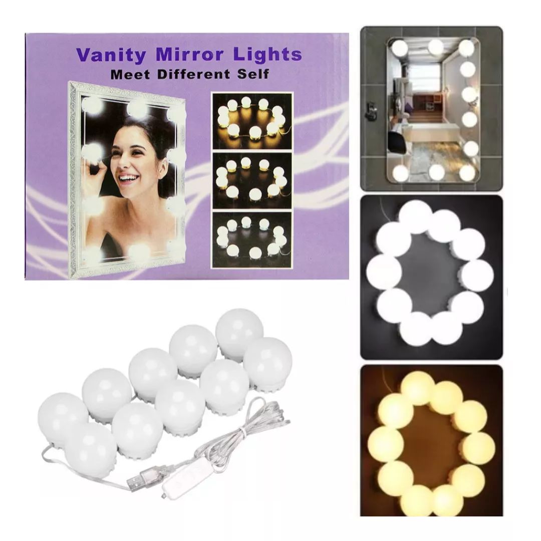 💡 10 Luces LED Regulables para Espejo Hollywood (10 Bombillas) / HDA Store