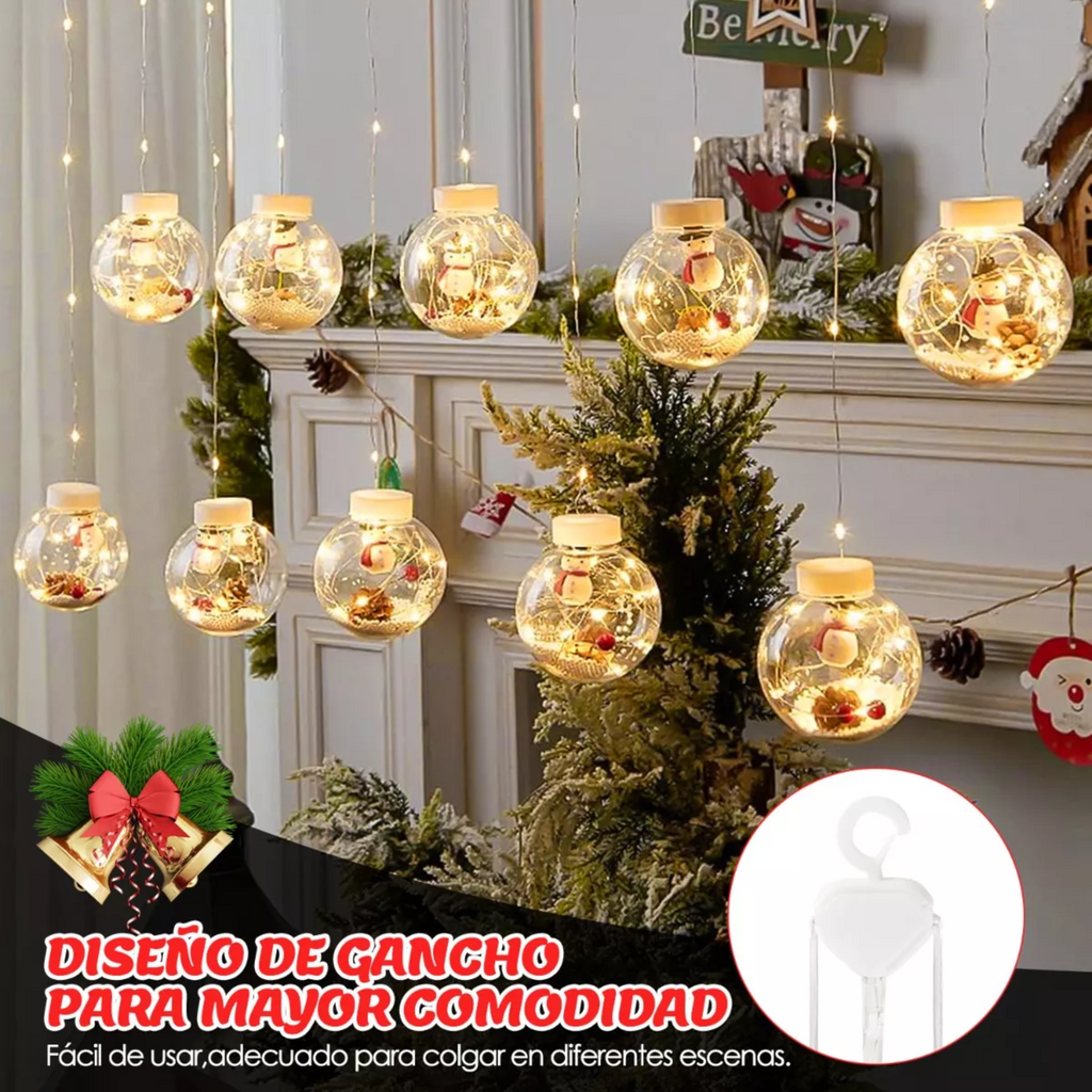 Guirnalda Cortina LED Luces 10 Bolas 3mt / HDA Store