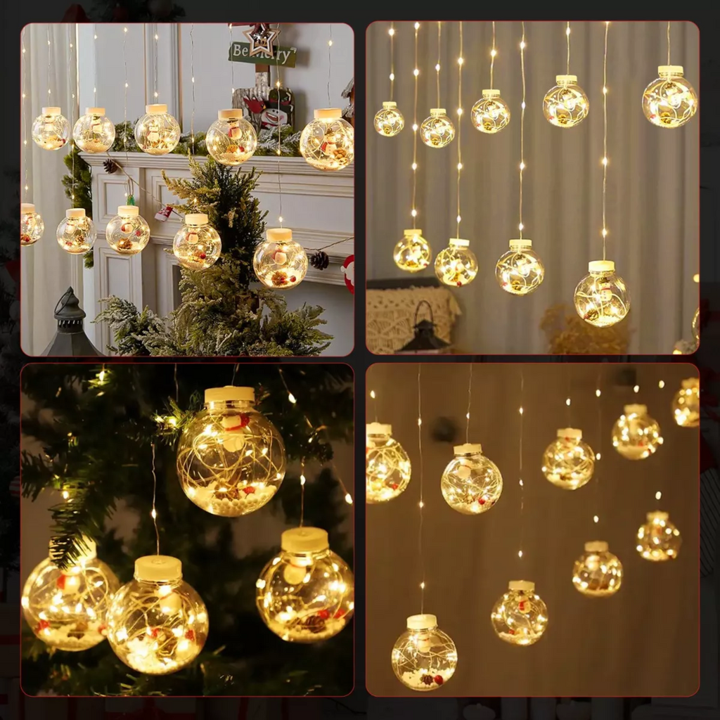 Guirnalda Cortina LED Luces 10 Bolas 3mt / HDA Store