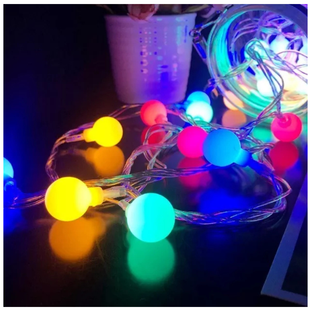 Guirnalda Bola Cristal Multicolor 10 M LED / HDA Store