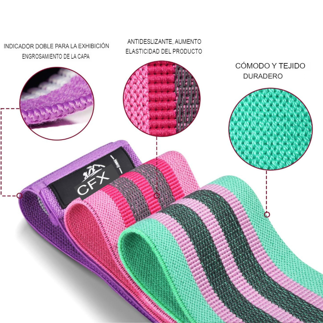 Set de 3 Bandas Elásticas de Fitness - HDA Store