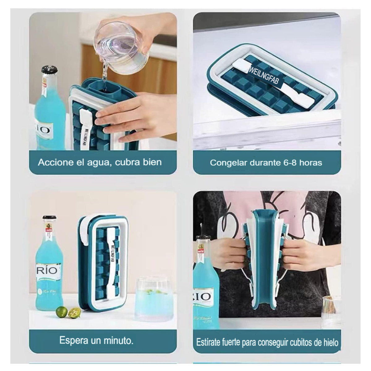 Botella de Silicona + 18 Cubos Hielos - HDA Store