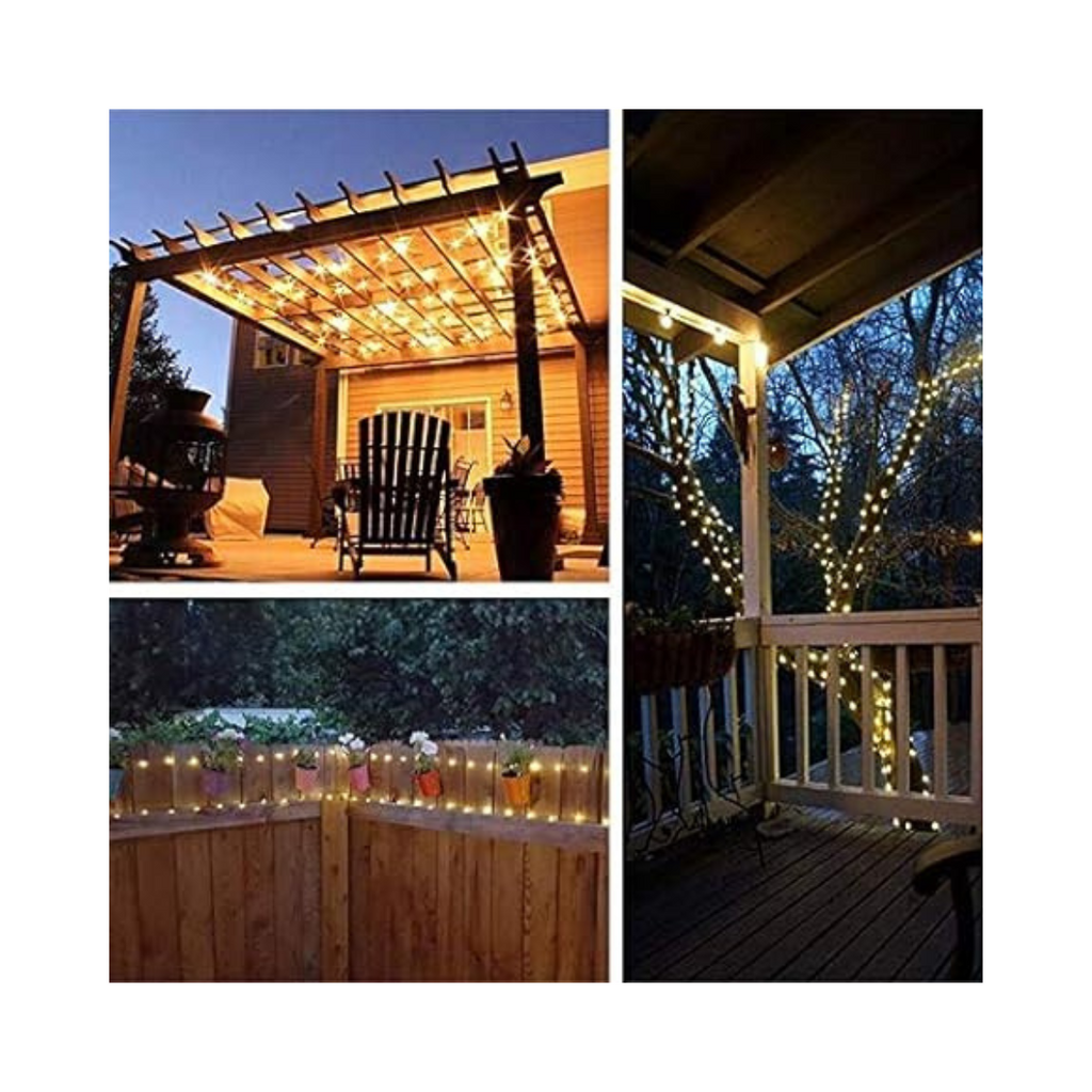 Cadena de luces solares hada, 100 luces