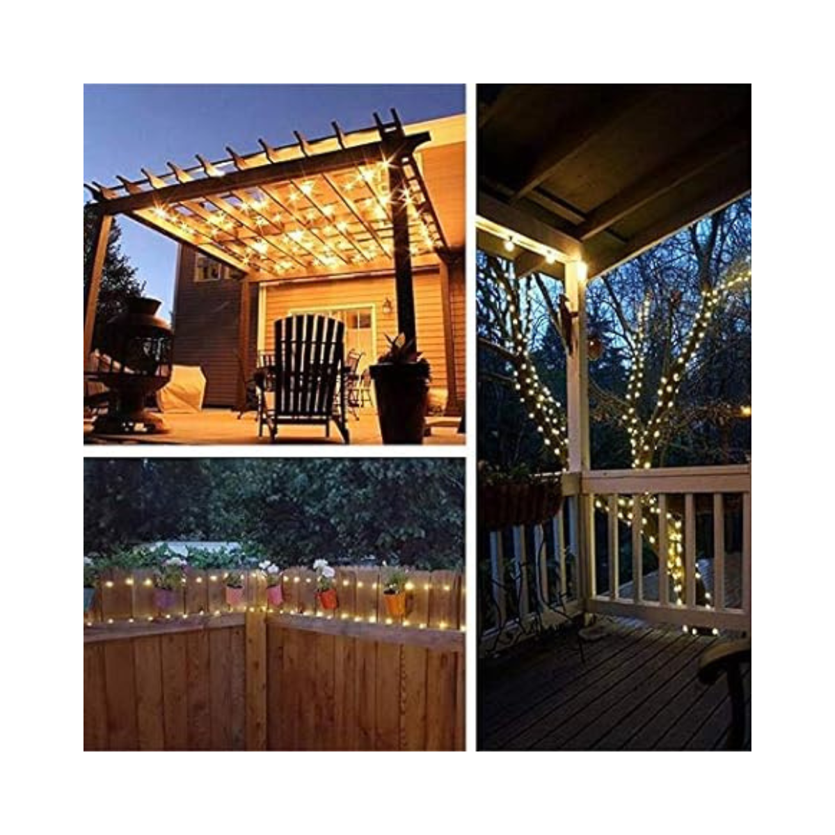 Cadena de luces solares hada, 100 luces