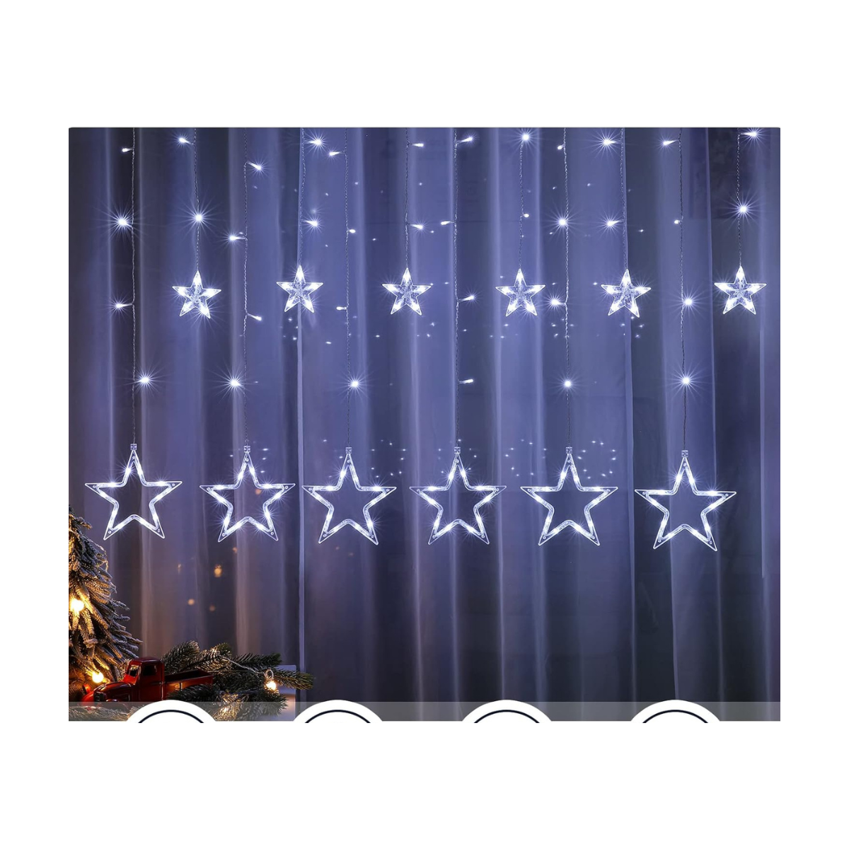 Cadena Luces LED estrellas blanco-color